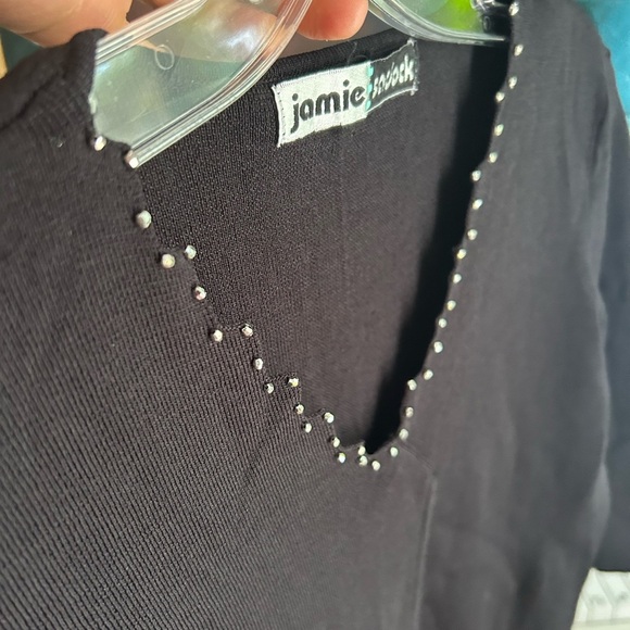 Jamie Sadock Elegant Black Knit Top M - Picture 6 of 13